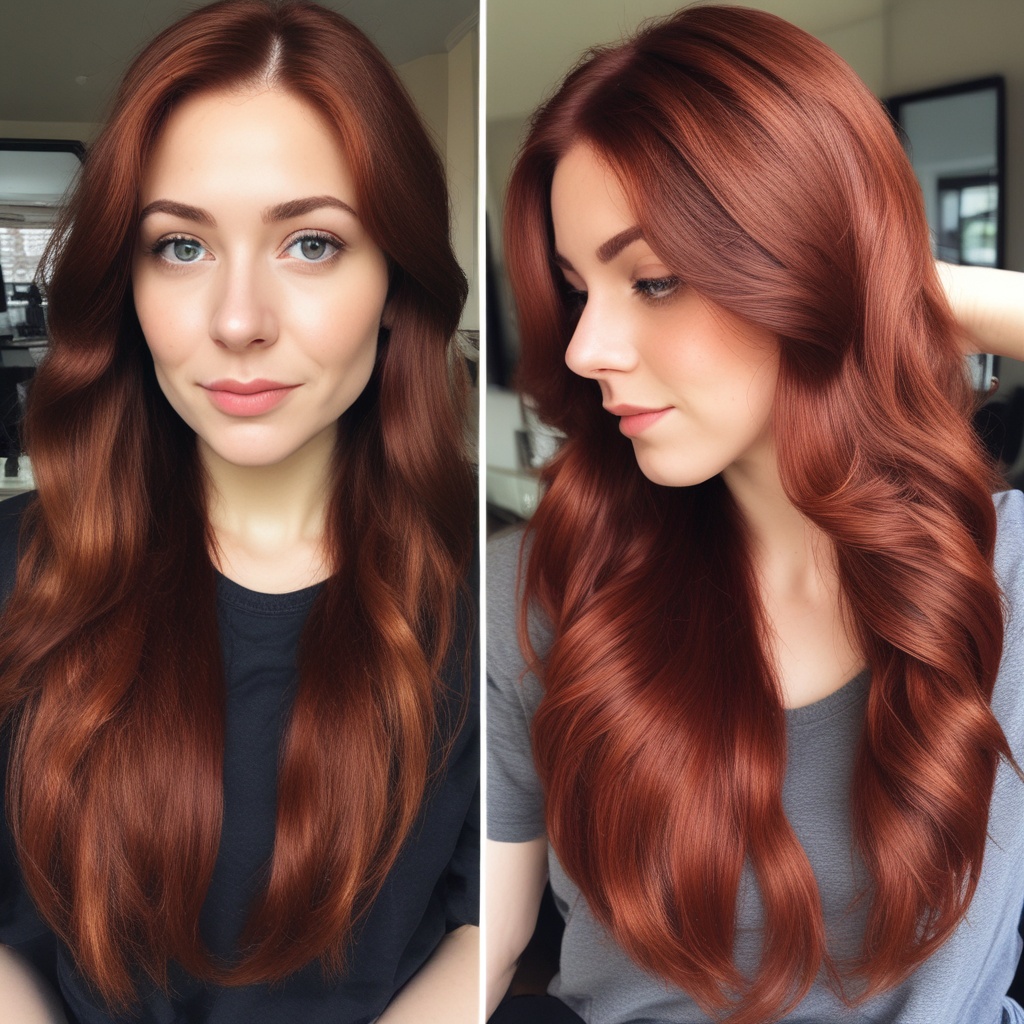 Client result 1 showing beautiful henna colored hair